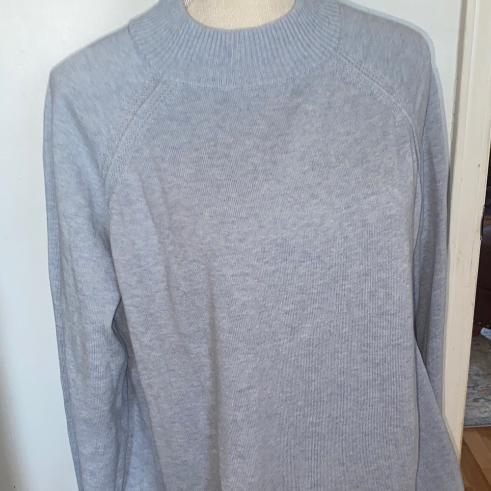 Kim Rogers Heather Blue Crewneck tunic Sweater